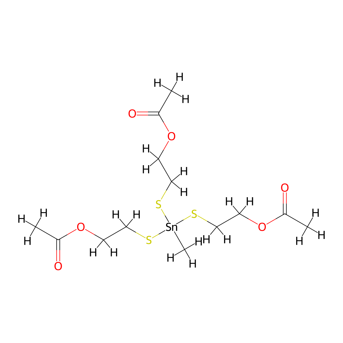 Ethanol, 2,2',2''-[(methylstannylidyne)tris(thio)]tris-, 1,1',1''-triacetate molecular structure, CAS 59118-77-3