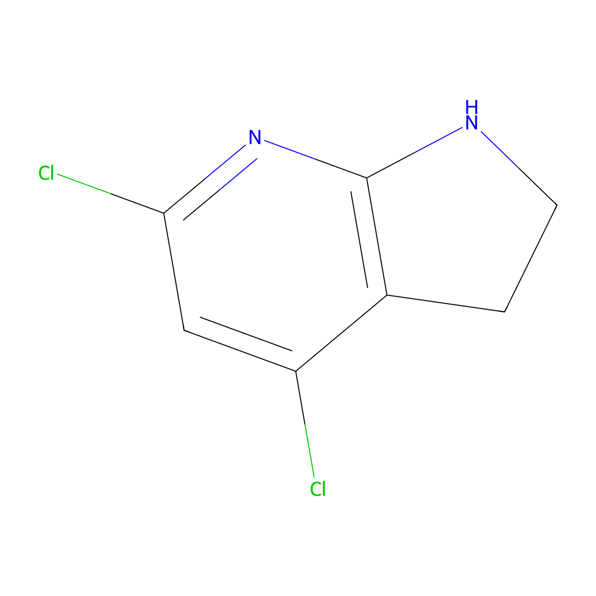 4,6-dichloro-1H,2H,3H-pyrrolo[2,3-b]pyridine molecular structure, CAS 5912-15-2