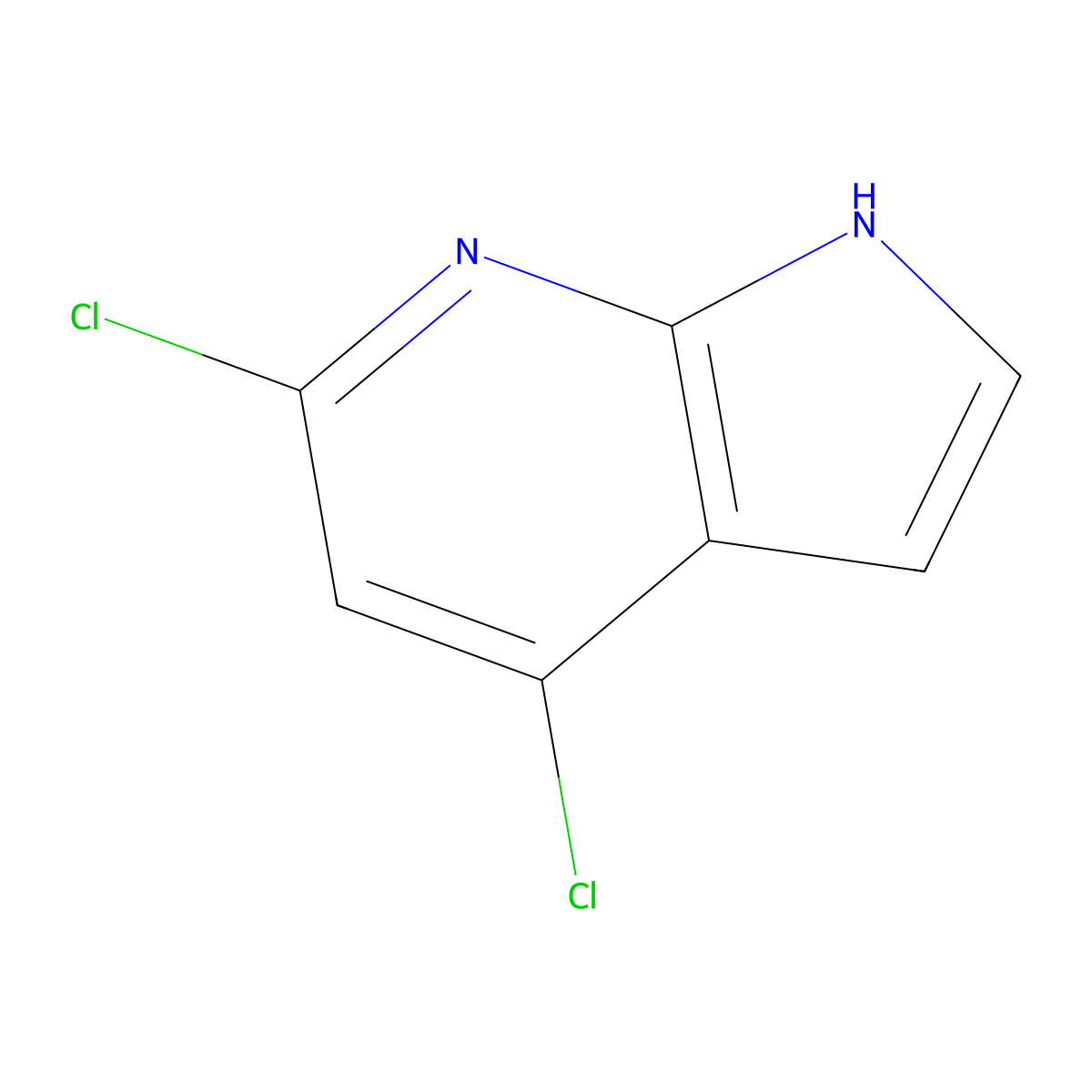 4,6-Dichloro-1H-pyrrolo[2,3-b]pyridine molecular structure, CAS 5912-18-5