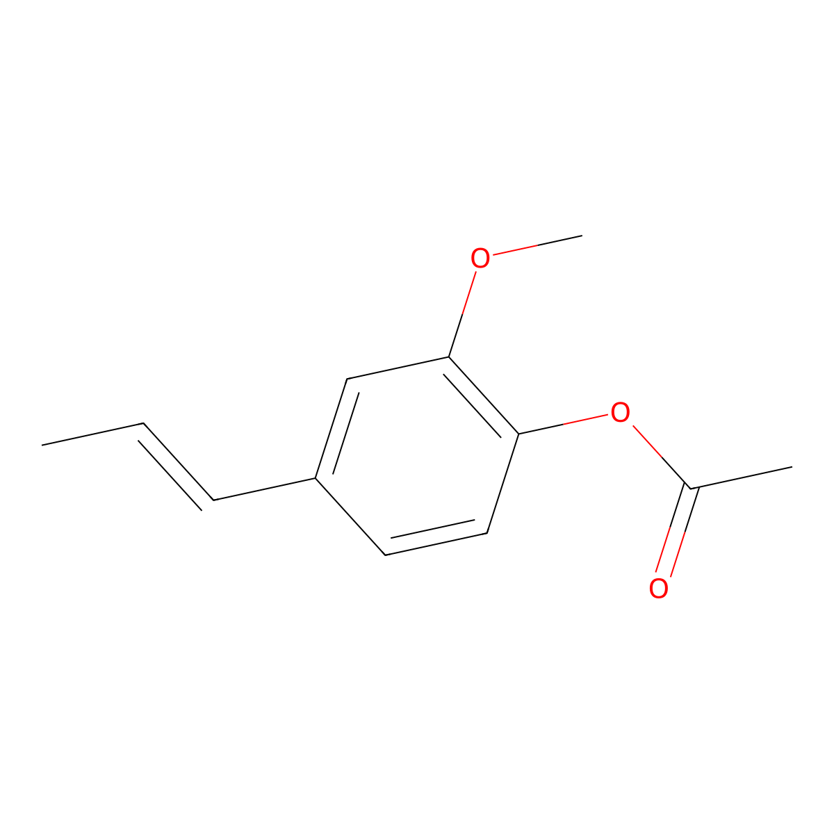 Isoeugenyl acetate molecular structure, CAS 5912-87-8