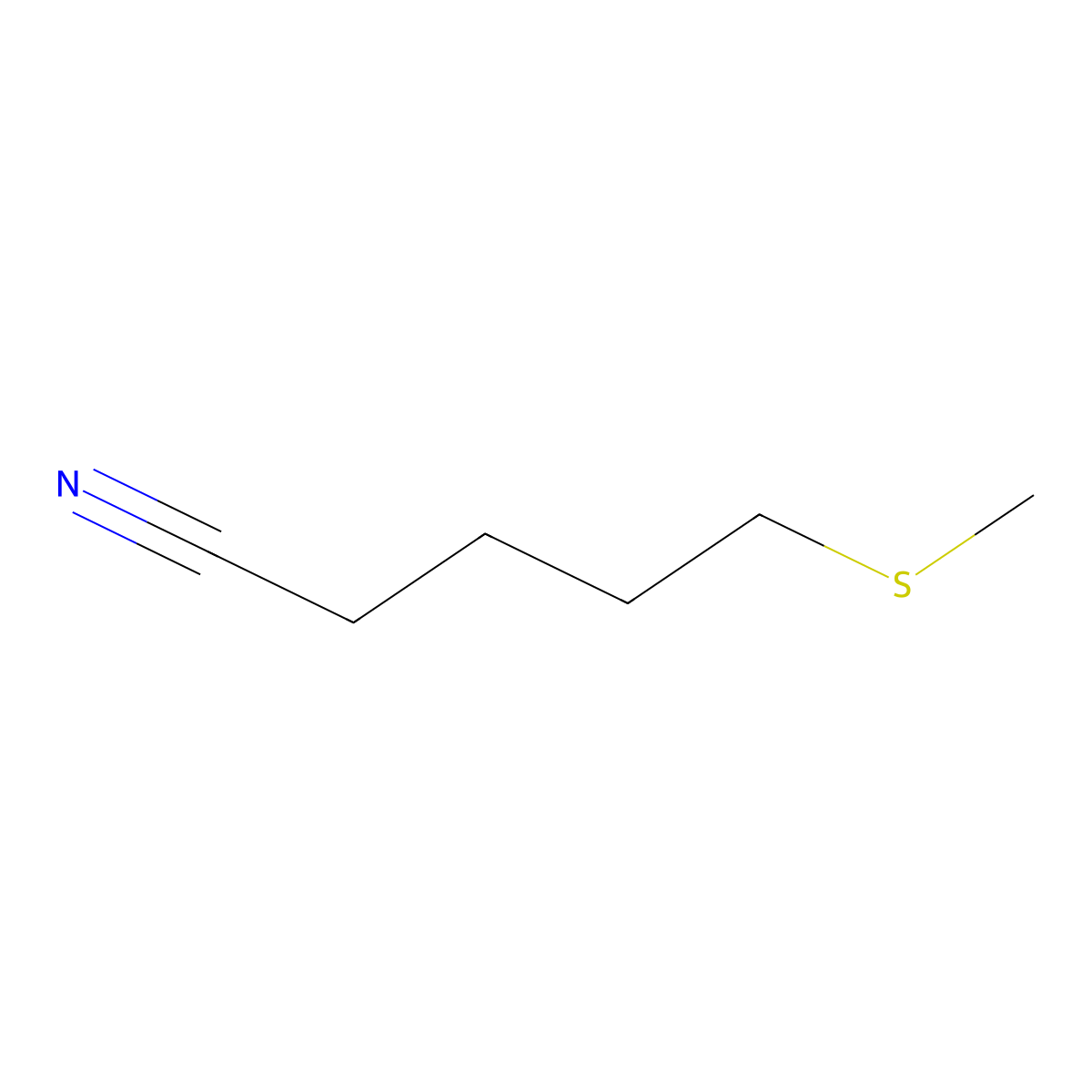 5-(Methylsulfanyl)pentanenitrile molecular structure, CAS 59121-25-4