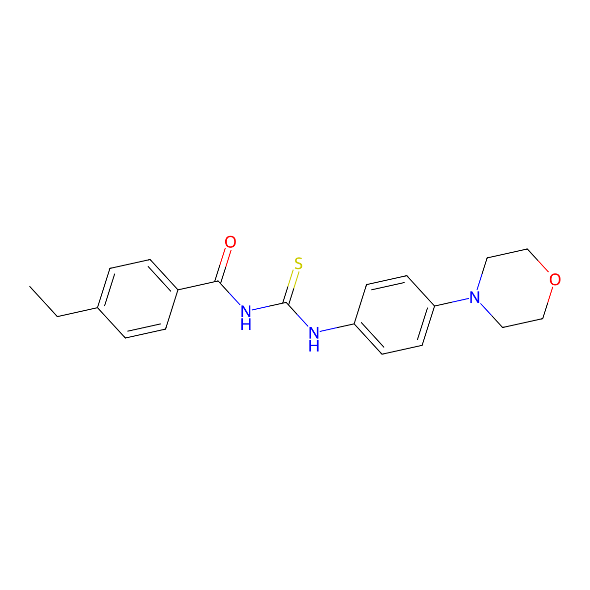 4-ethyl-N-[(4-morpholin-4-ylphenyl)carbamothioyl]benzamide molecular structure, CAS 591210-22-9