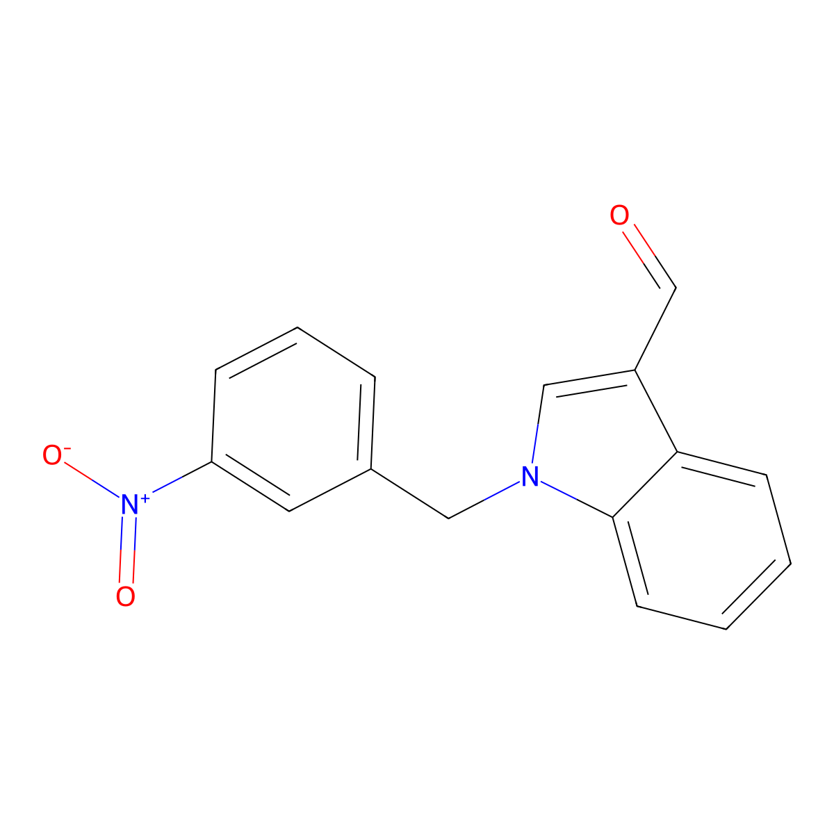 1-(3-nitrobenzyl)-1H-indole-3-carbaldehyde molecular structure, CAS 591210-47-8