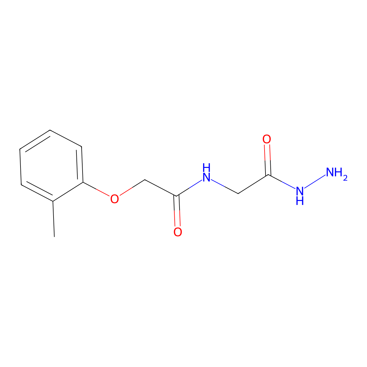 N-Hydrazinocarbonylmethyl-2-o-tolyloxy-acetamide molecular structure, CAS 591210-95-6