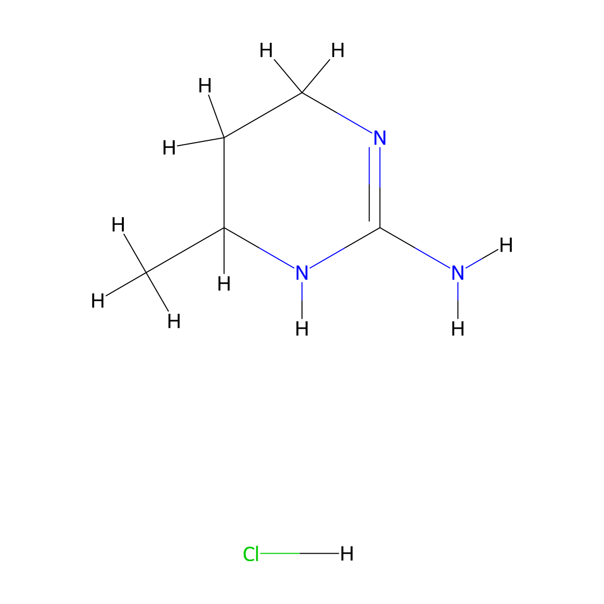 4-Methyl-1,4,5,6-tetrahydropyrimidin-2-amine hydrochloride molecular structure, CAS 591210-96-7