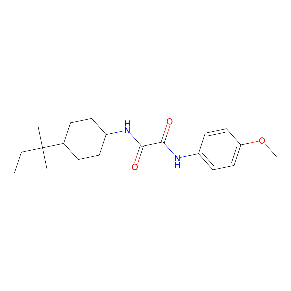 N'-(4-methoxyphenyl)-N-[4-(2-methylbutan-2-yl)cyclohexyl]oxamide molecular structure, CAS 591211-83-5