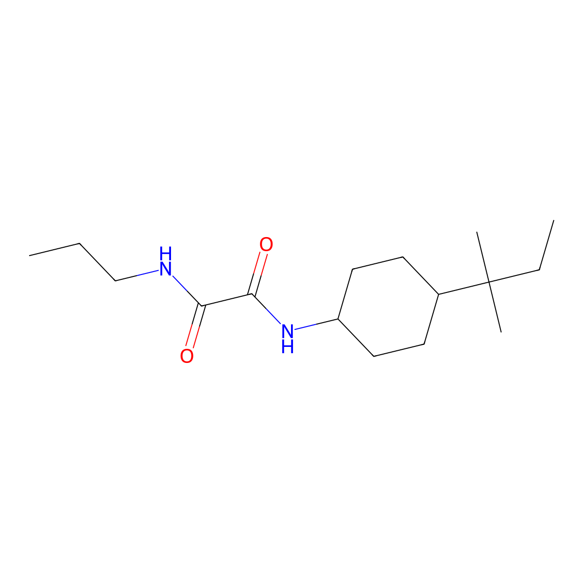 N'-[4-(2-methylbutan-2-yl)cyclohexyl]-N-propyloxamide molecular structure, CAS 591211-85-7