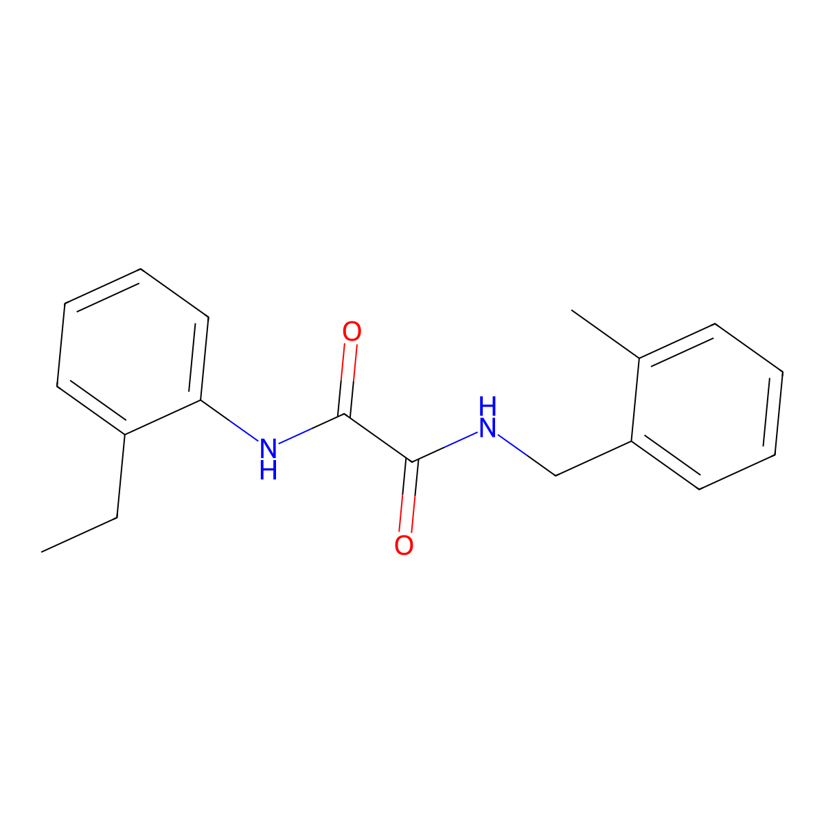 N'-(2-ethylphenyl)-N-[(2-methylphenyl)methyl]oxamide molecular structure, CAS 591211-98-2