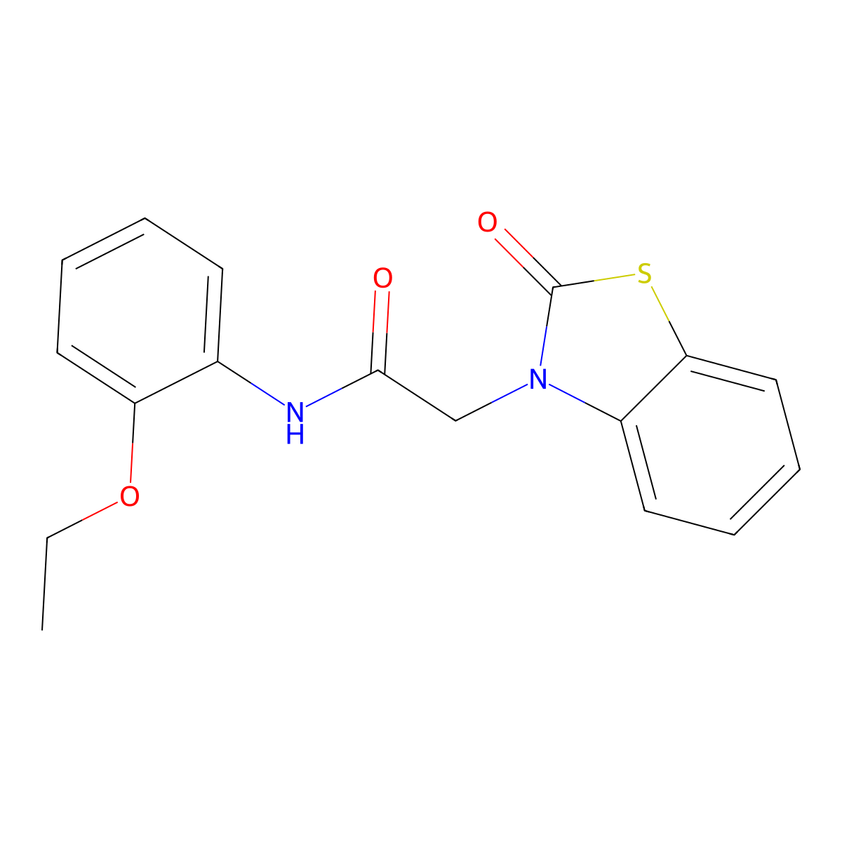 N-(2-ethoxyphenyl)-2-(2-oxo-1,3-benzothiazol-3-yl)acetamide molecular structure, CAS 591212-33-8