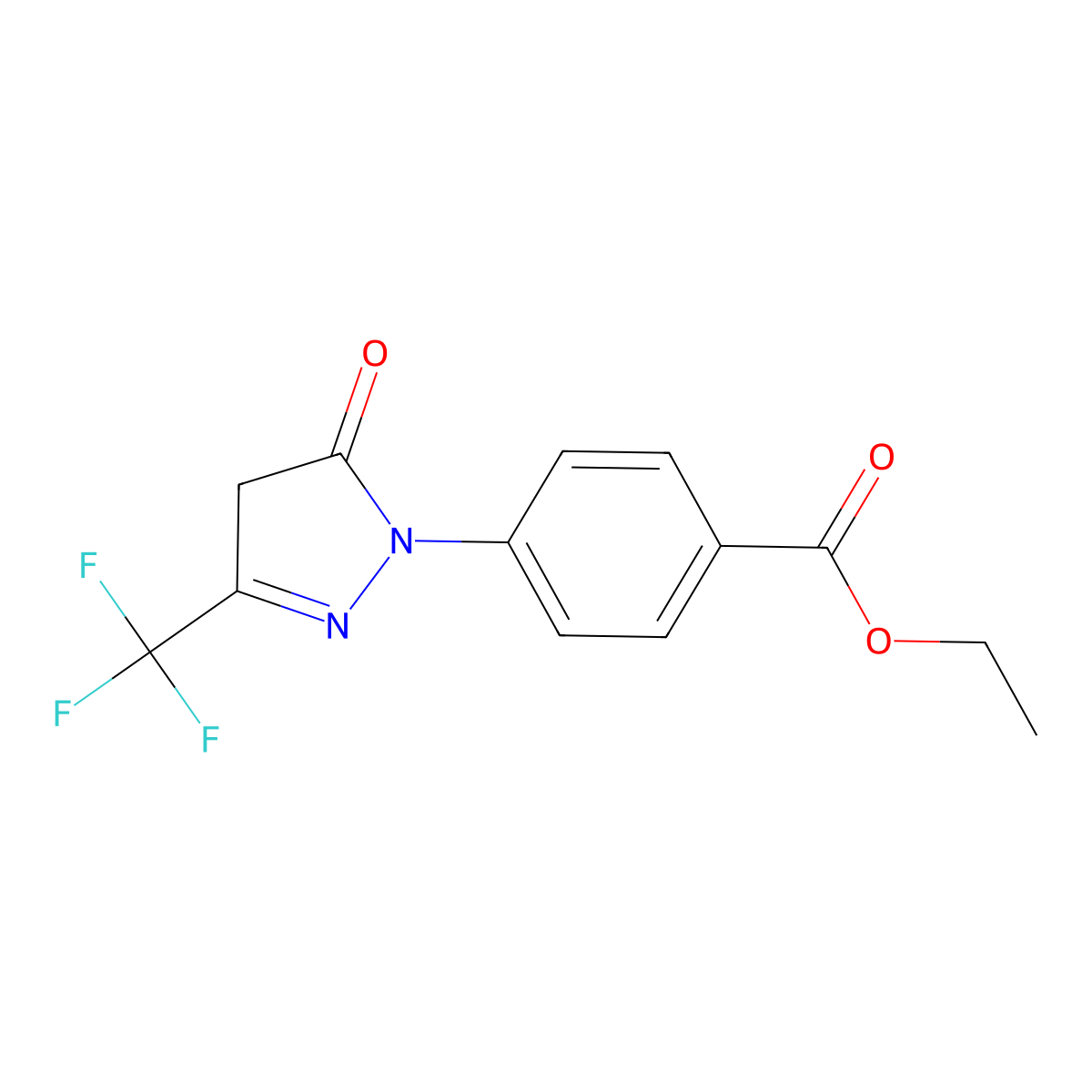 ethyl 4-[5-oxo-3-(trifluoromethyl)-4,5-dihydro-1H-pyrazol-1-yl]benzoate molecular structure, CAS 591212-52-1