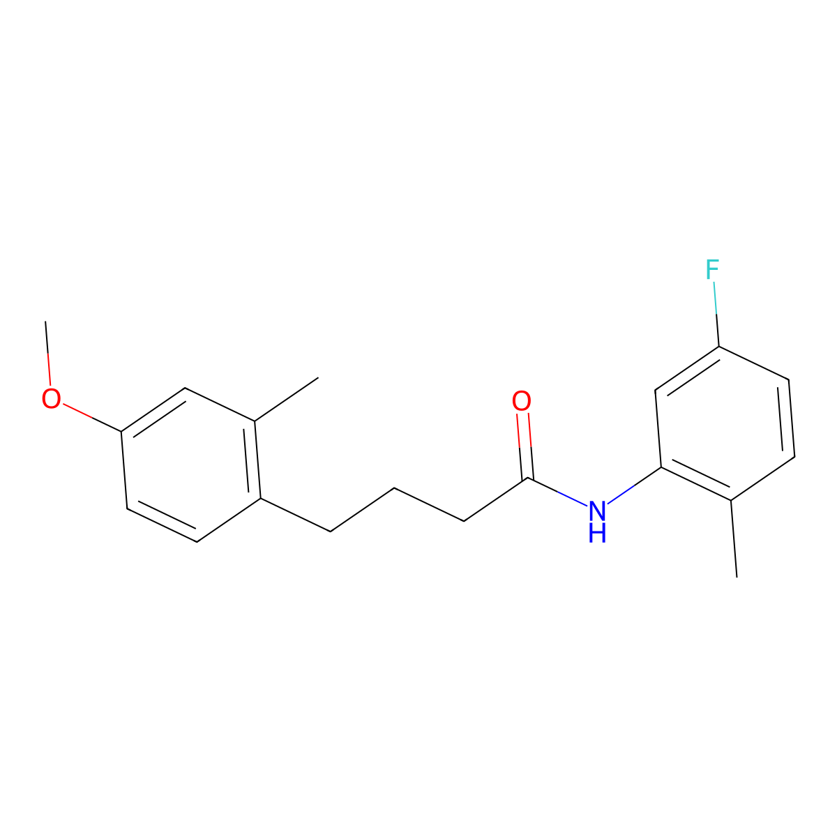 N-(5-fluoro-2-methylphenyl)-4-(4-methoxy-2-methylphenyl)butanamide molecular structure, CAS 591212-68-9