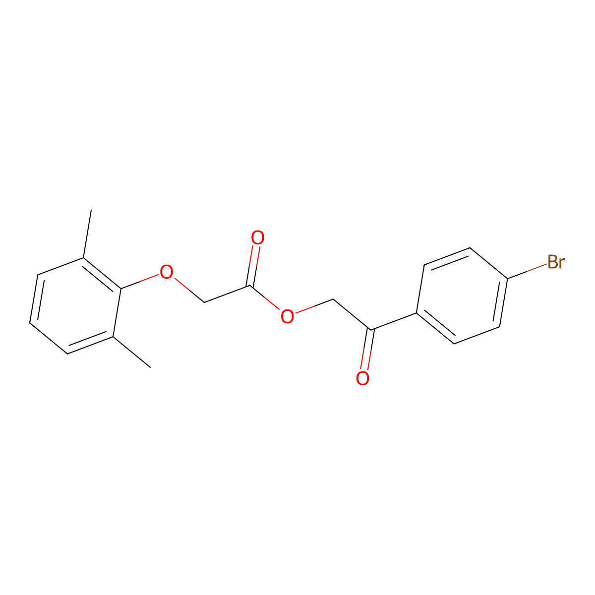 2-(4-Bromophenyl)-2-oxoethyl (2,6-dimethylphenoxy)acetate molecular structure, CAS 591212-73-6