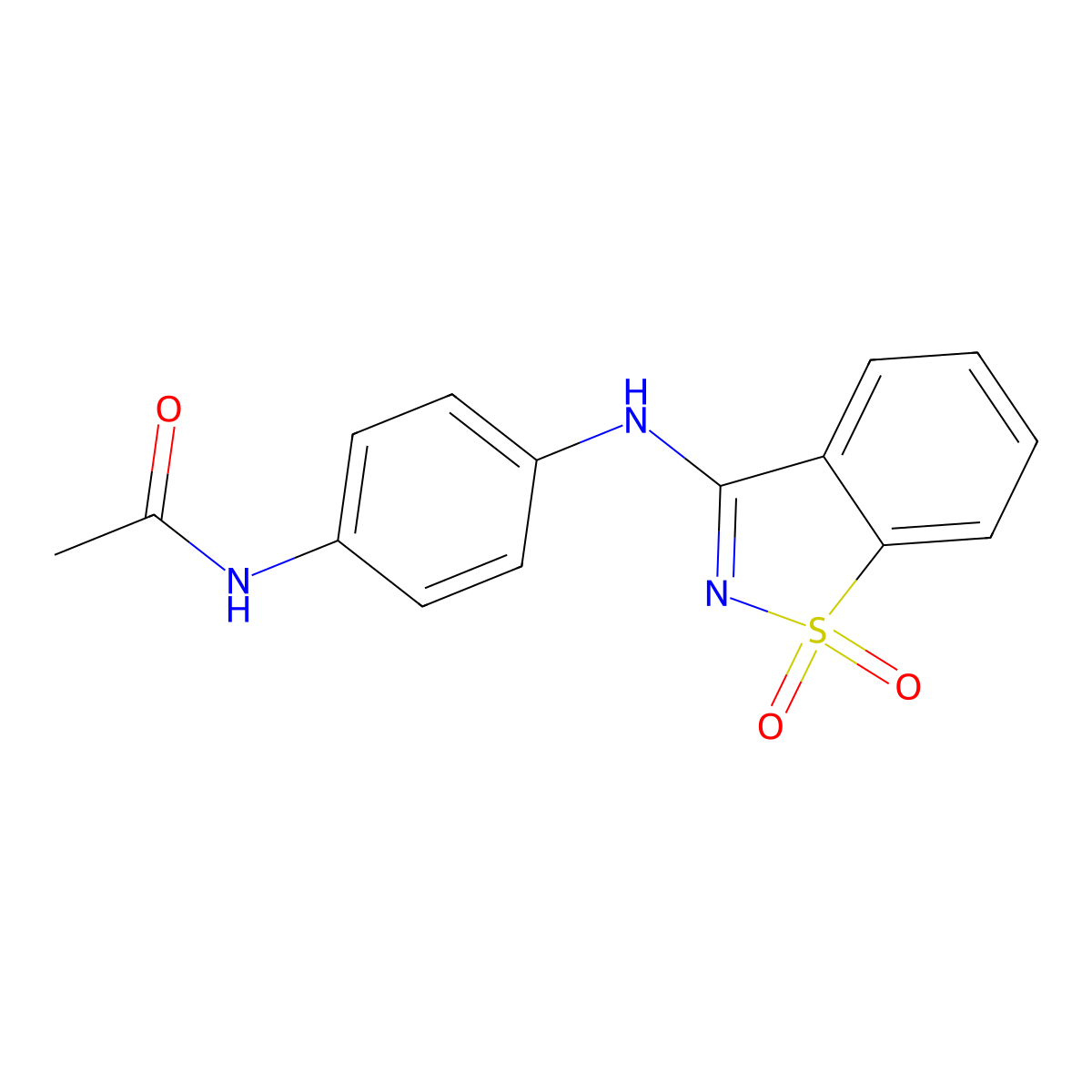 N-[4-[(1,1-Dioxido-1,2-benzisothiazol-3-yl)amino]phenyl]acetamide molecular structure, CAS 591212-78-1