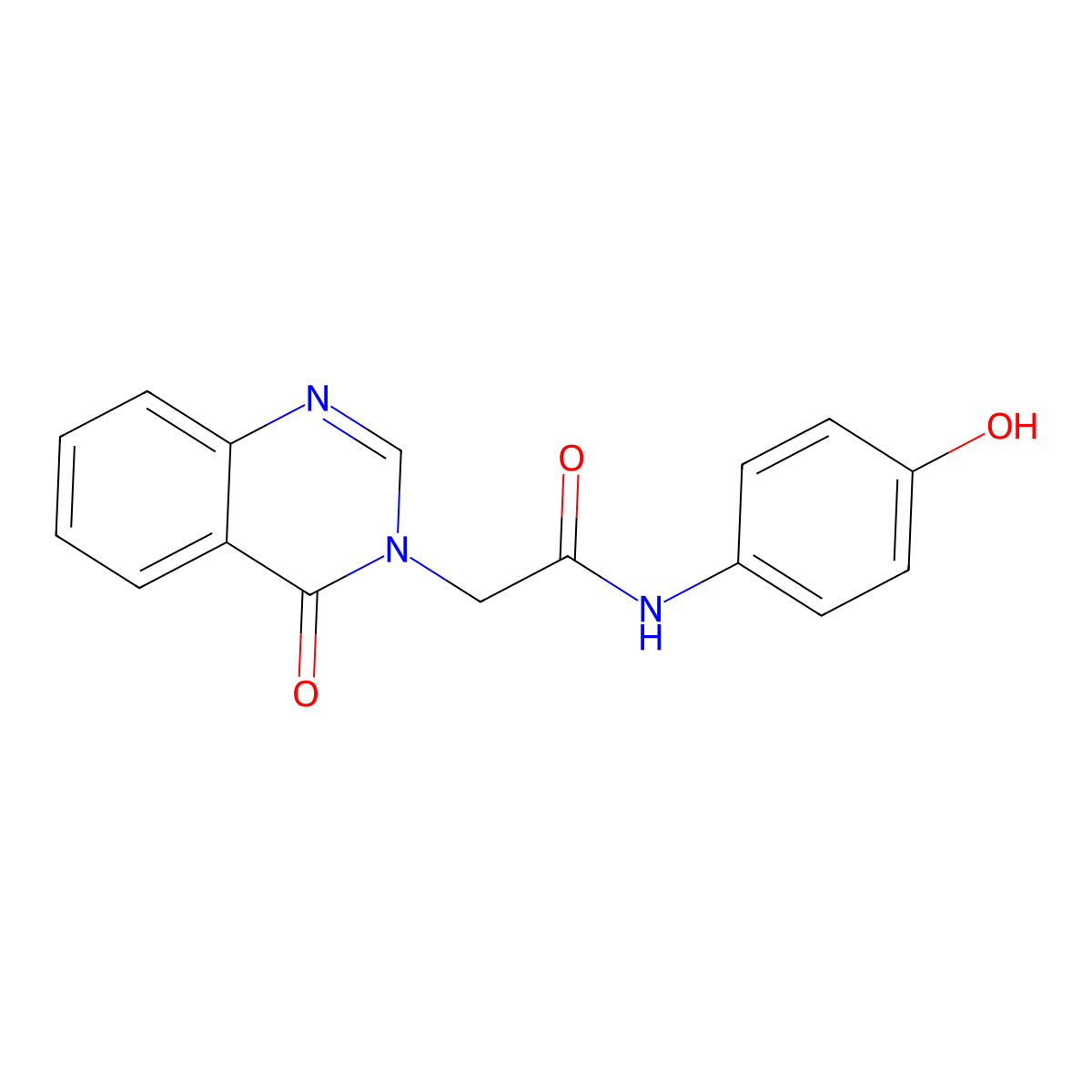 N-(4-hydroxyphenyl)-2-(4-oxoquinazolin-3(4H)-yl)acetamide molecular structure, CAS 591213-29-5