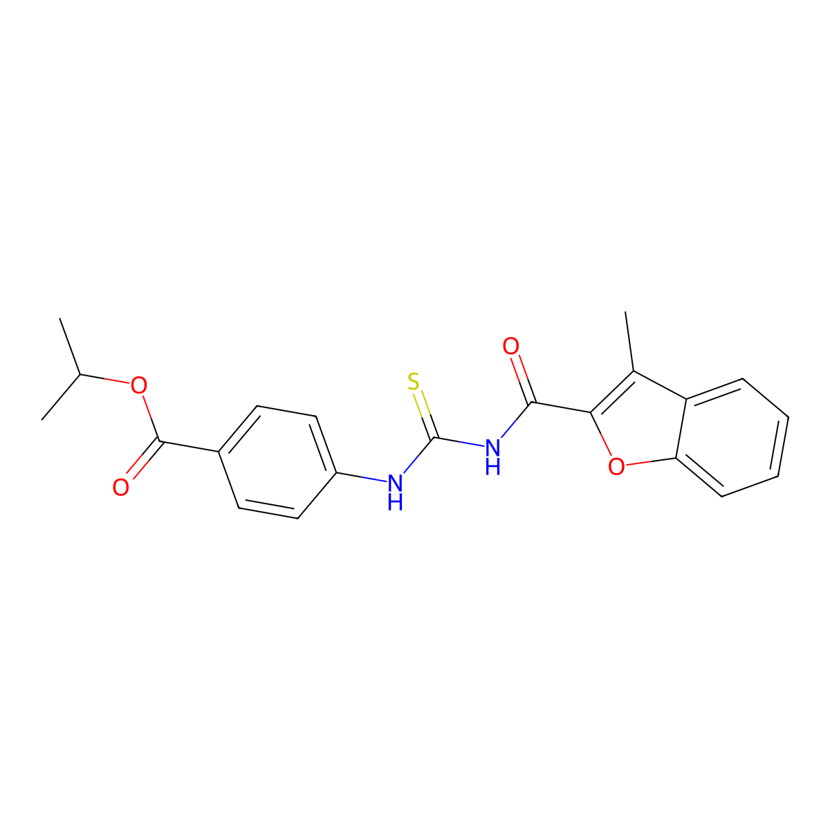 Benzoic acid, 4-[[[[(3-methyl-2-benzofuranyl)carbonyl]amino]thioxomethyl]amino]-, 1-methylethyl ester (9CI) molecular structure, CAS 591213-39-7