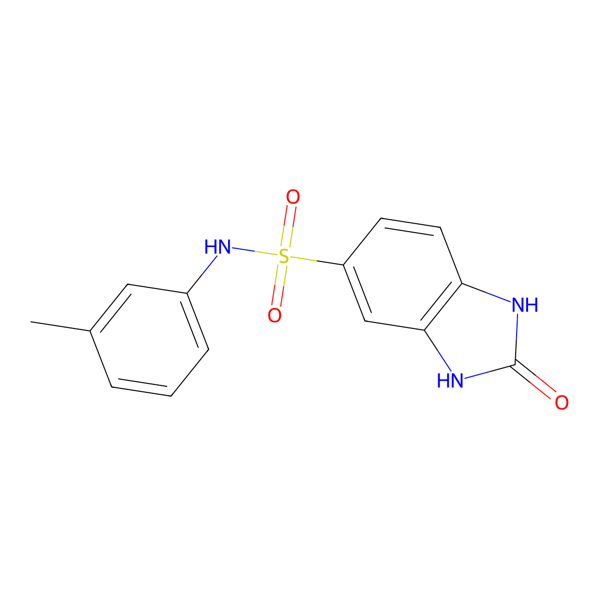 2-oxo-N-(m-tolyl)-2,3-dihydro-1H-benzo[d]imidazole-5-sulfonamide molecular structure, CAS 591213-63-7