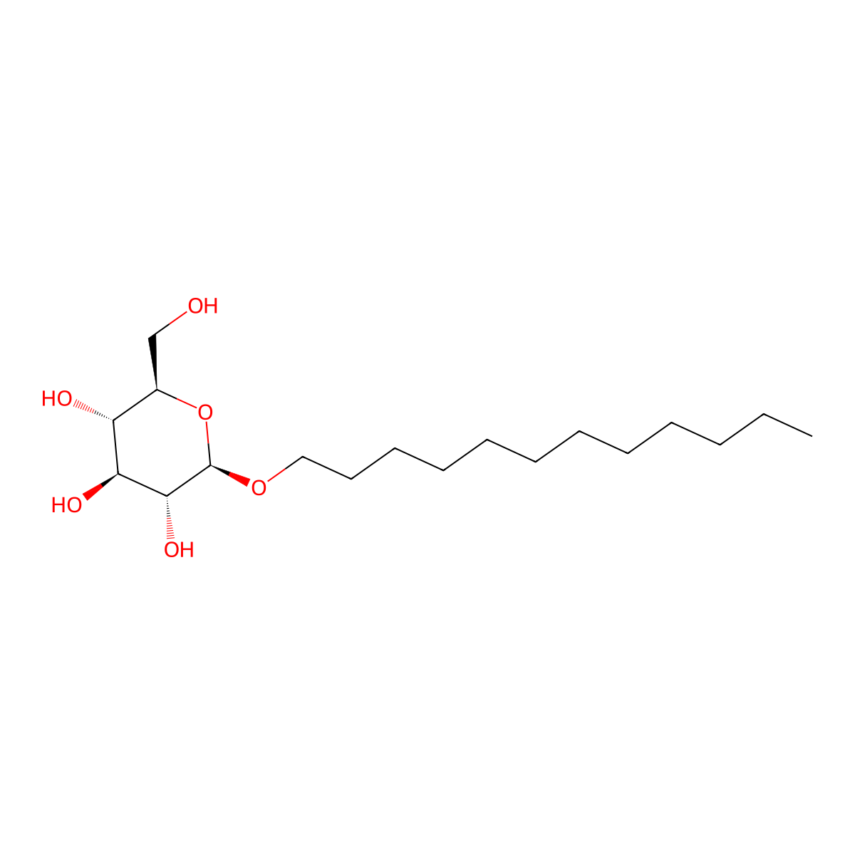 Dodecyl beta-D-glucopyranoside molecular structure, CAS 59122-55-3