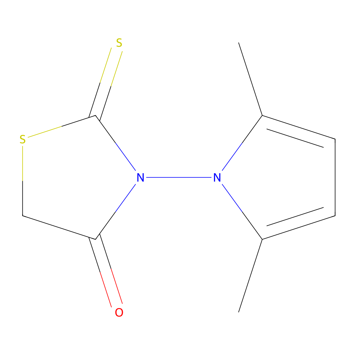 3-(2,5-Dimethyl-1H-pyrrol-1-yl)-2-thioxothiazolidin-4-one molecular structure, CAS 591223-87-9
