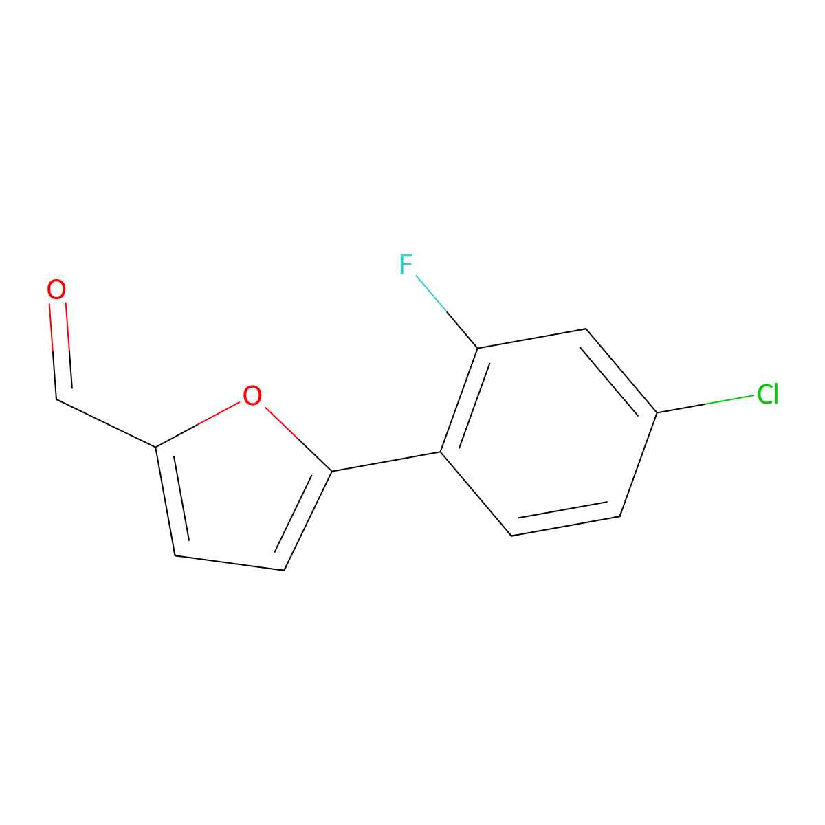 5-(4-Chloro-2-fluorophenyl)furan-2-carbaldehyde molecular structure, CAS 591224-05-4