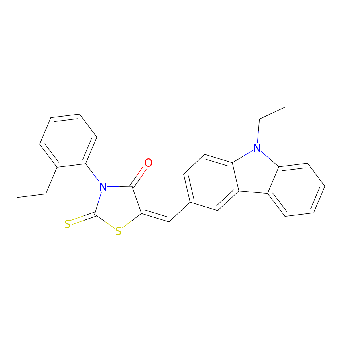 5-[(9-Ethyl-9H-carbazol-3-yl)methylene]-3-(2-ethylphenyl)-2-thioxo-4-thiazolidinone molecular structure, CAS 591224-56-5