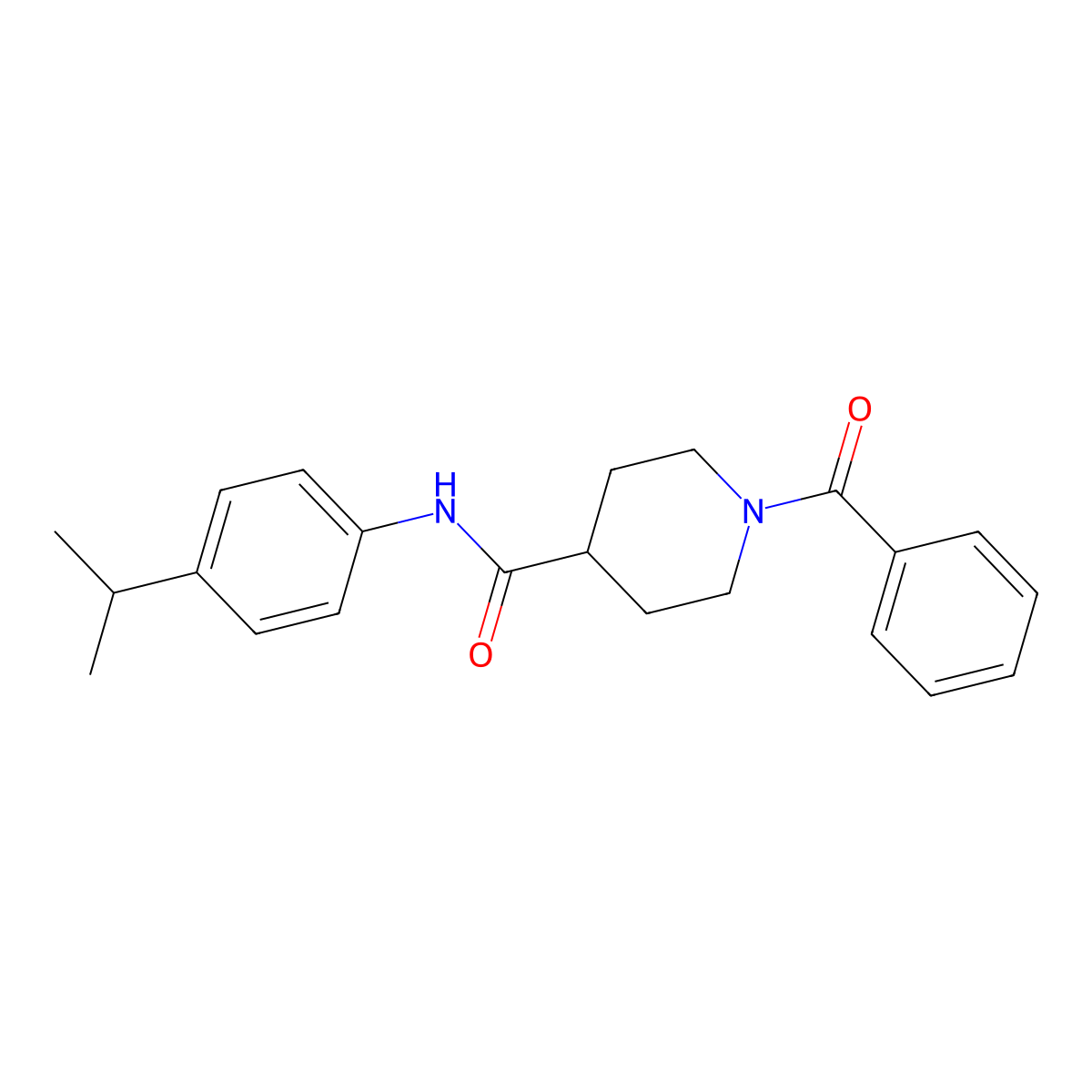 1-benzoyl-N-(4-propan-2-ylphenyl)piperidine-4-carboxamide molecular structure, CAS 591224-77-0