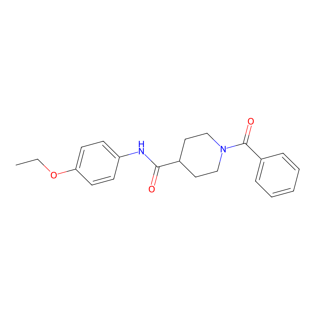 1-benzoyl-N-(4-ethoxyphenyl)piperidine-4-carboxamide molecular structure, CAS 591224-78-1