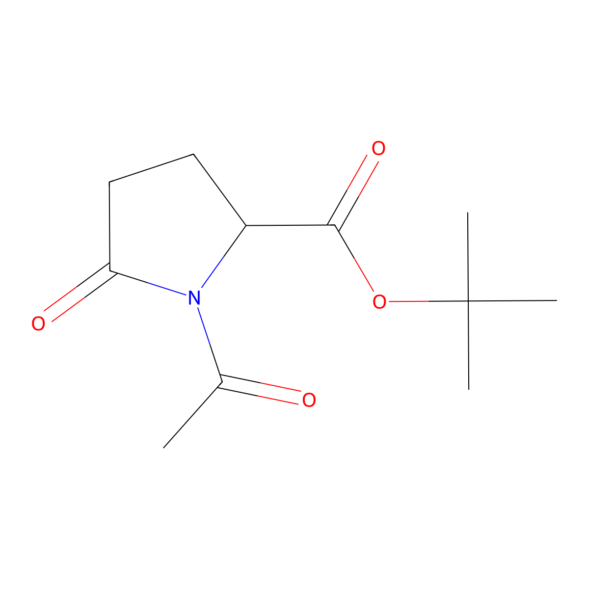 (S)-Tert-Butyl 1-acetyl-5-oxopyrrolidine-2-carboxylate molecular structure, CAS 591225-64-8