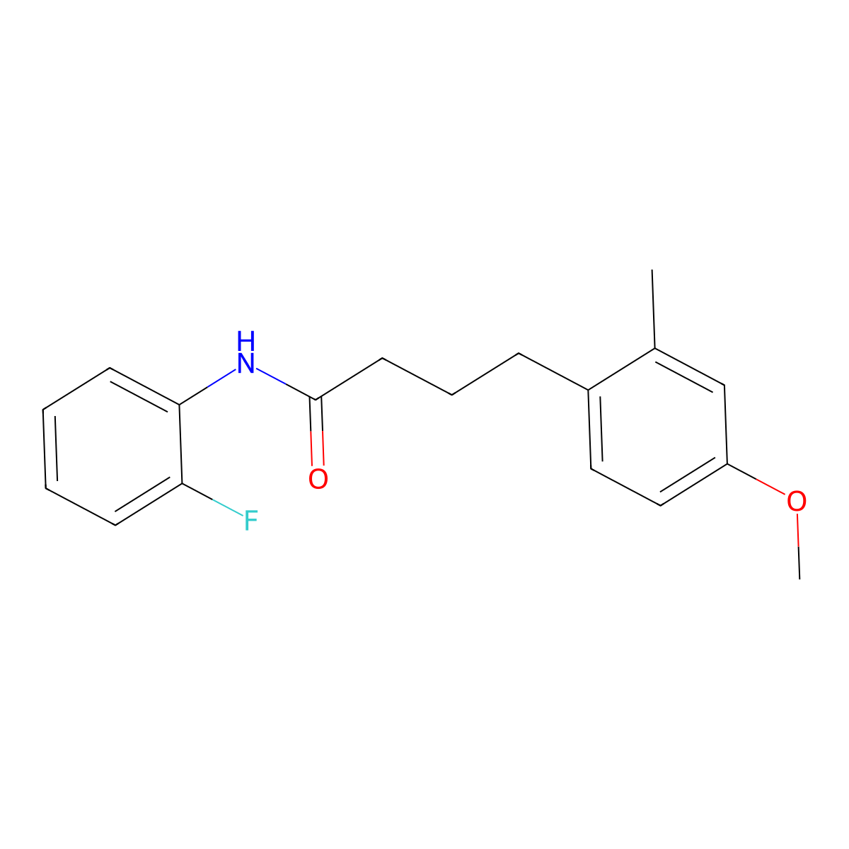 N-(2-fluorophenyl)-4-(4-methoxy-2-methylphenyl)butanamide molecular structure, CAS 591226-42-5