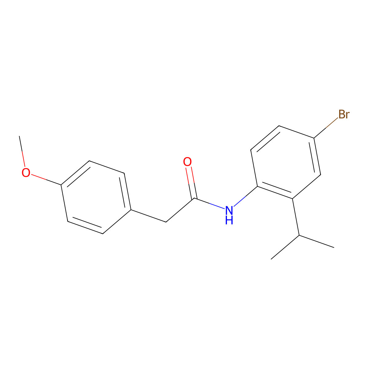 N-(4-bromo-2-isopropylphenyl)-2-(4-methoxyphenyl)acetamide molecular structure, CAS 591226-54-9