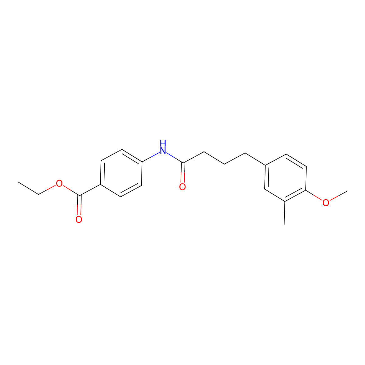 Ethyl 4-{[4-(4-methoxy-3-methylphenyl)butanoyl]amino}benzoate molecular structure, CAS 591226-57-2
