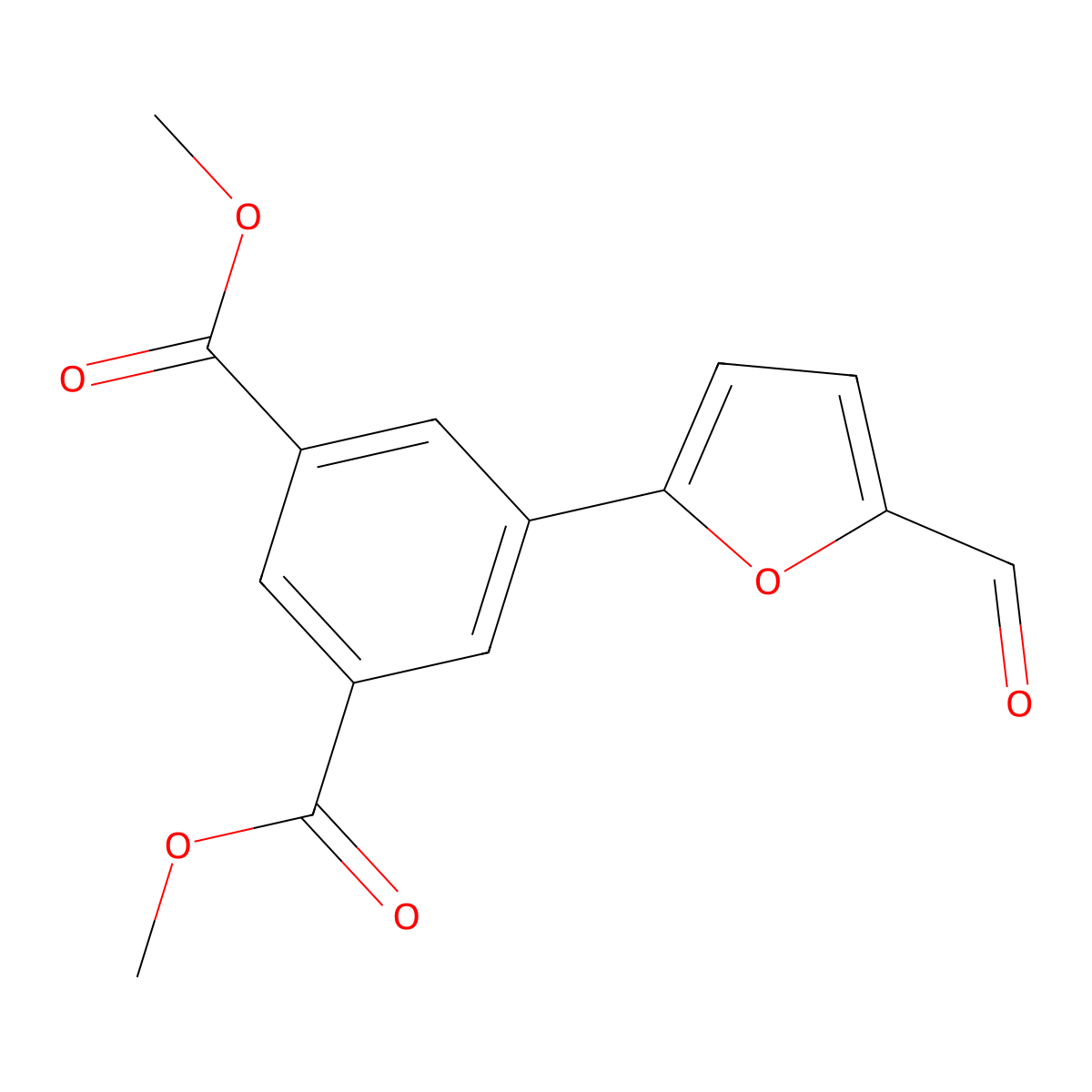 Dimethyl 5-(5-formyl-2-furyl)isophthalate molecular structure, CAS 591226-59-4