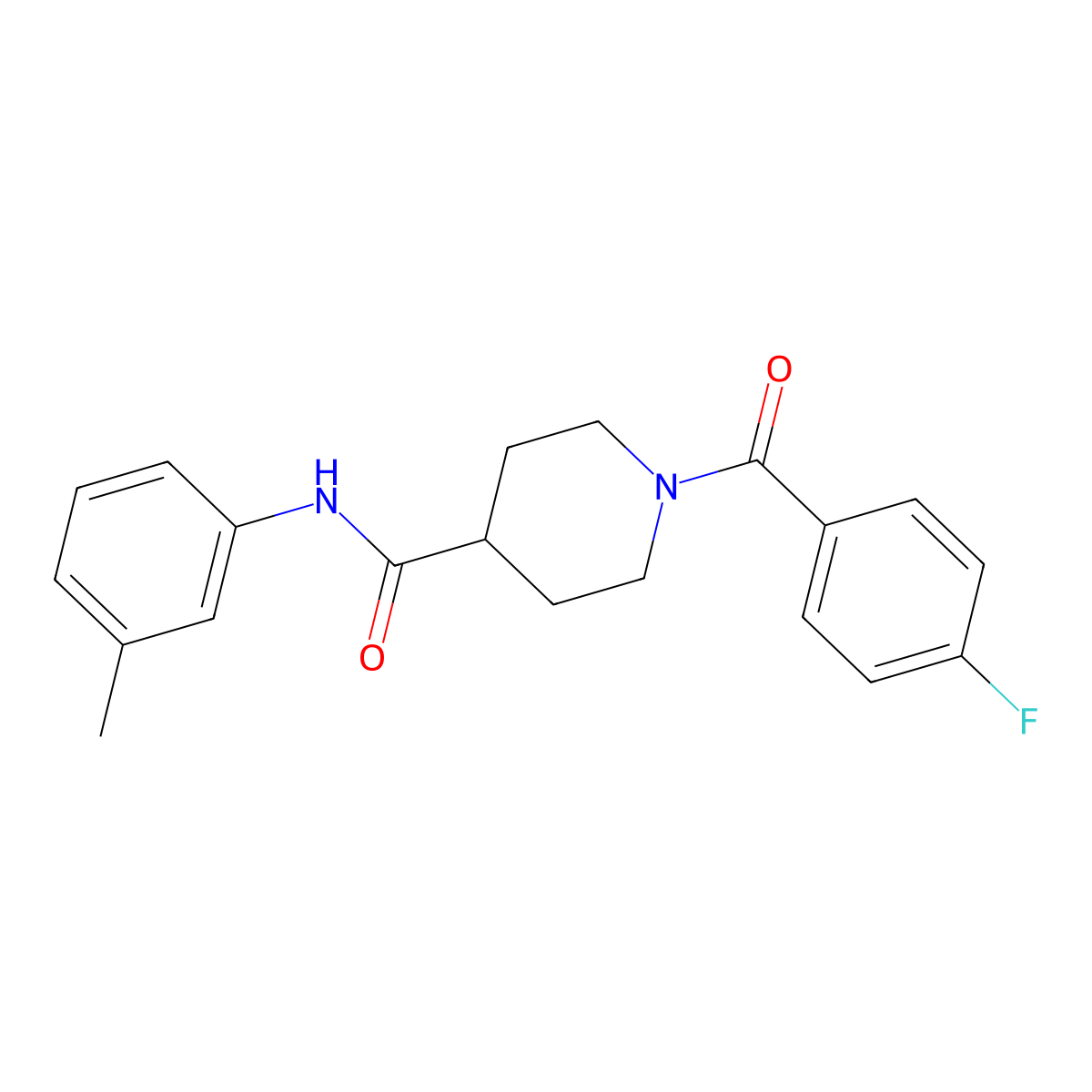 1-(4-fluorobenzoyl)-N-(3-methylphenyl)piperidine-4-carboxamide molecular structure, CAS 591226-88-9