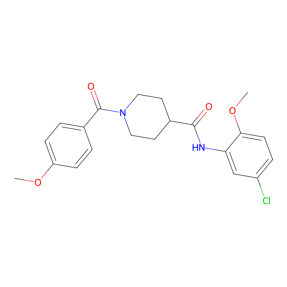 N-(5-chloro-2-methoxyphenyl)-1-(4-methoxybenzoyl)piperidine-4-carboxamide molecular structure, CAS 591226-90-3