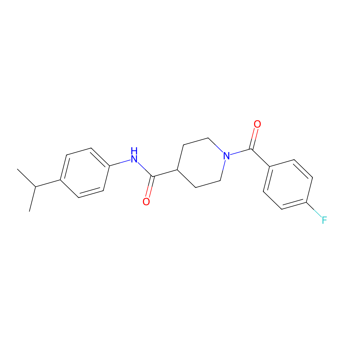 1-(4-fluorobenzoyl)-N-(4-propan-2-ylphenyl)piperidine-4-carboxamide molecular structure, CAS 591226-97-0