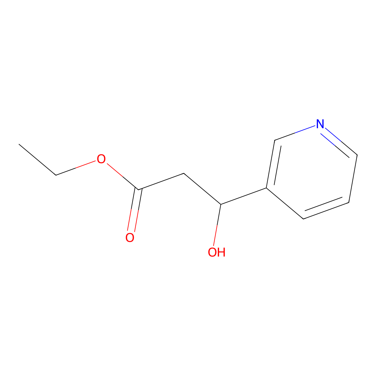 Ethyl 3-hydroxy-3-(pyridin-3-yl)propanoate molecular structure, CAS 591228-12-5