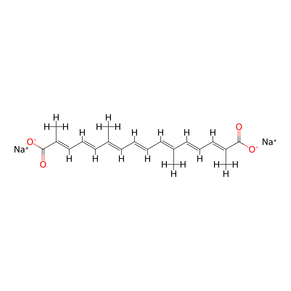 Transcrocetinate sodium molecular structure, CAS 591230-99-8