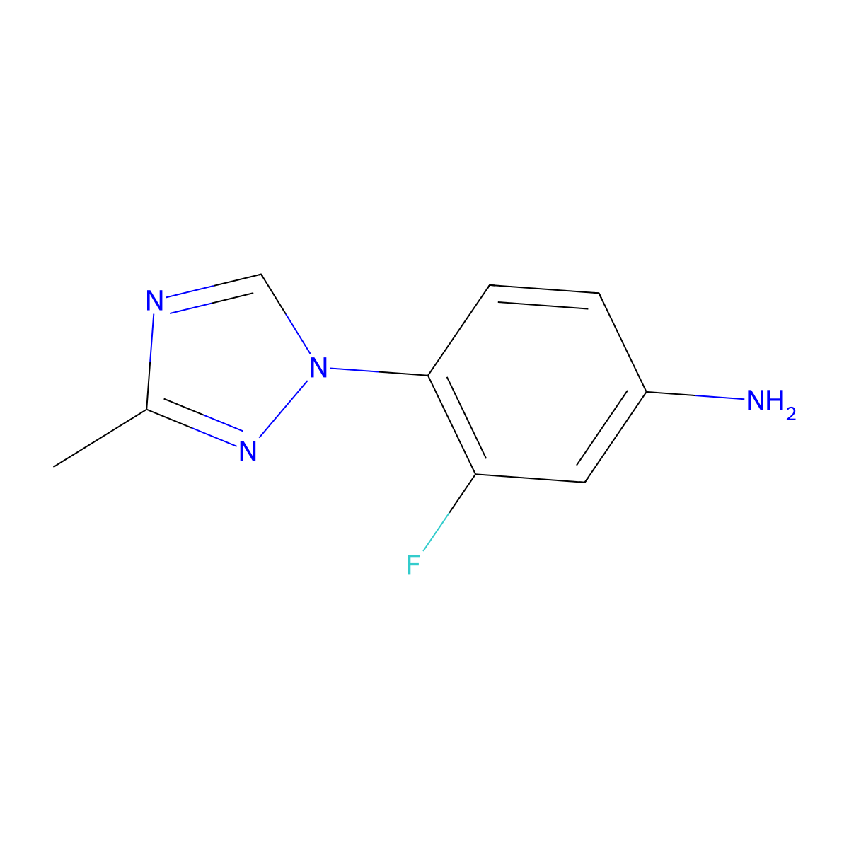 3-Fluoro-4-(3-methyl-1H-1,2,4-triazol-1-YL)aniline molecular structure, CAS 591232-29-0