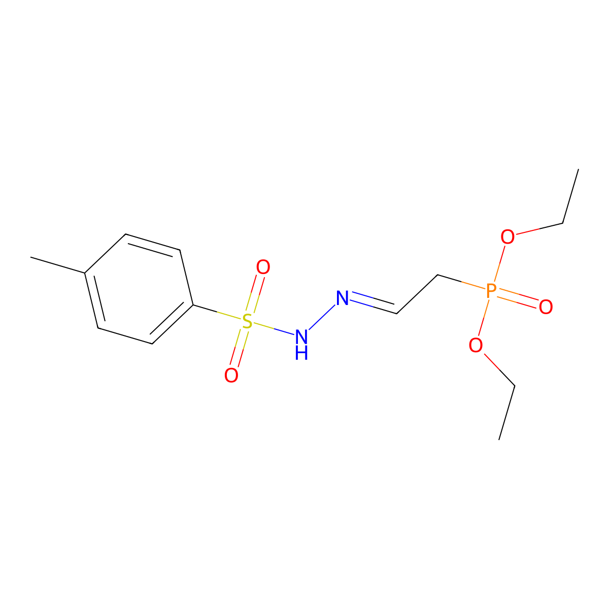 Diethoxyphosphorylacetaldehyde tosylhydrazone molecular structure, CAS 591235-28-8