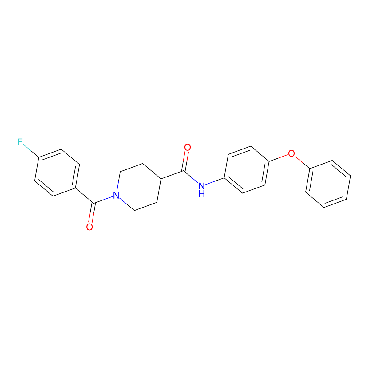 1-(4-fluorobenzoyl)-N-(4-phenoxyphenyl)piperidine-4-carboxamide molecular structure, CAS 591238-04-9