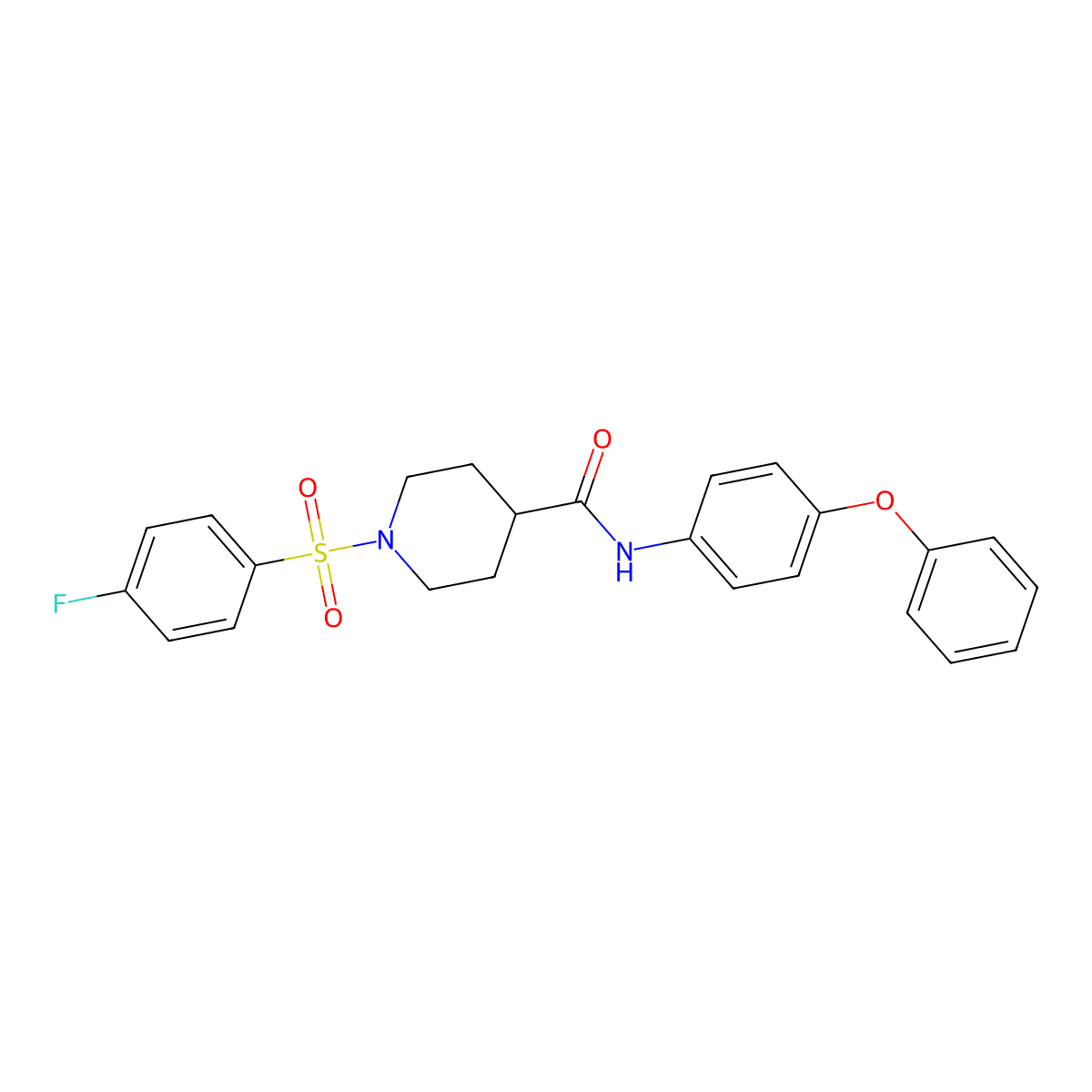1-(4-fluorophenyl)sulfonyl-N-(4-phenoxyphenyl)piperidine-4-carboxamide molecular structure, CAS 591238-06-1