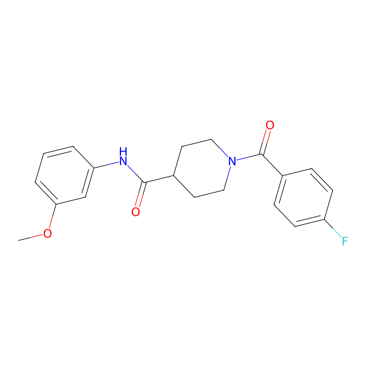 1-(4-fluorobenzoyl)-N-(3-methoxyphenyl)piperidine-4-carboxamide molecular structure, CAS 591238-20-9