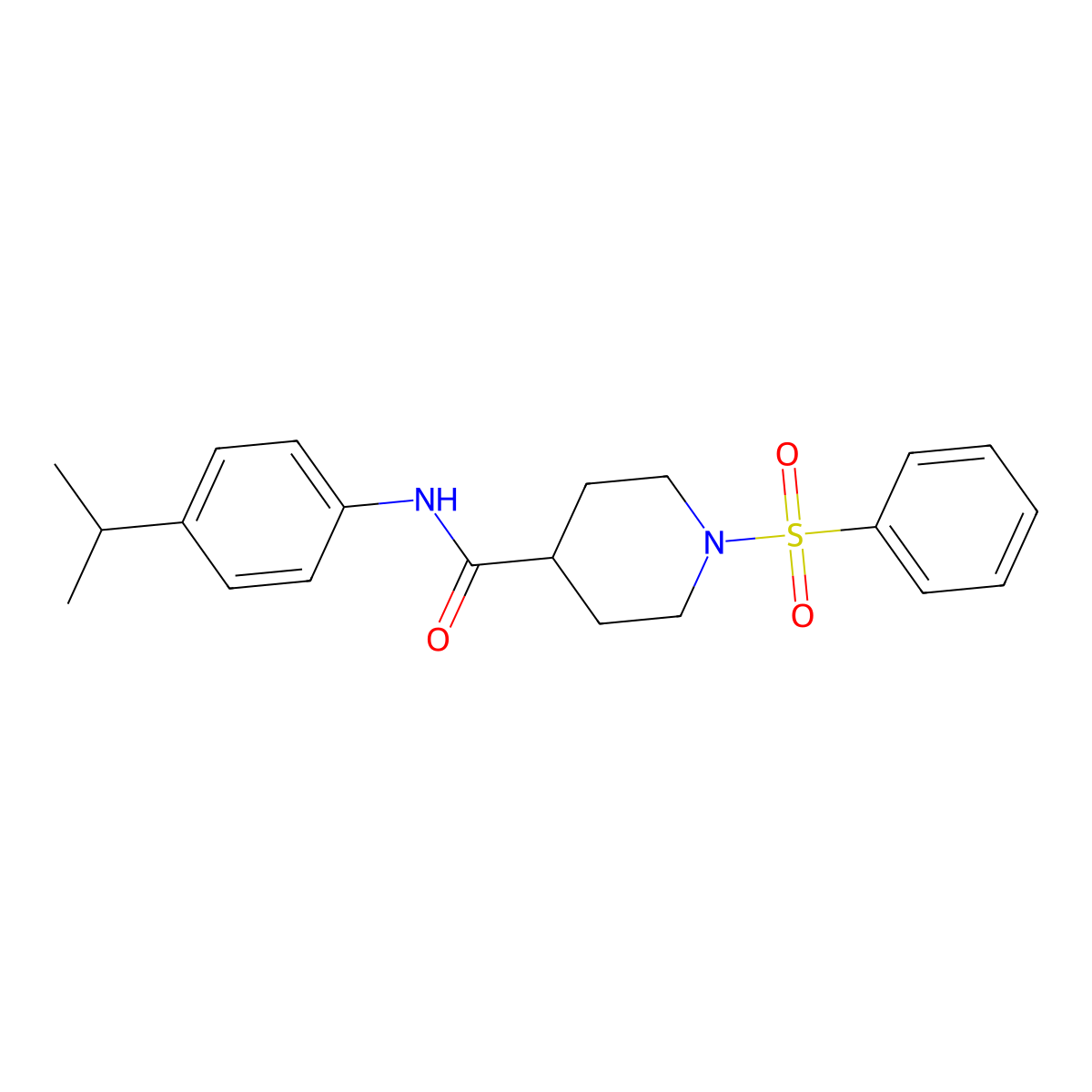 N-(4-Isopropylphenyl)-1-(phenylsulfonyl)piperidine-4-carboxamide molecular structure, CAS 591238-28-7