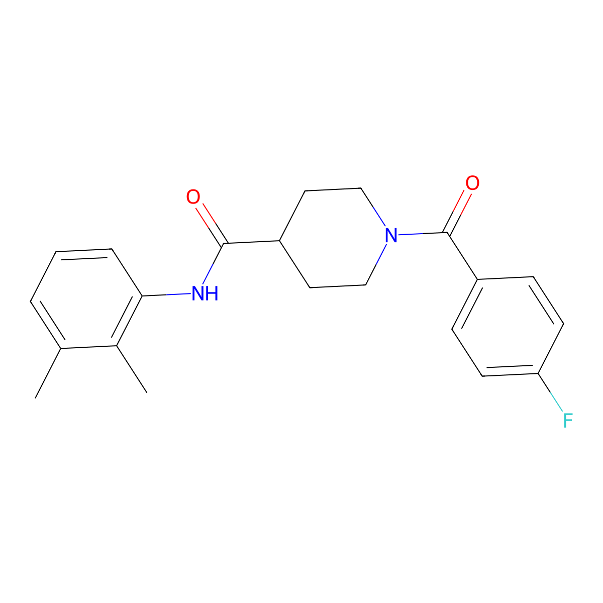 N-(2,3-dimethylphenyl)-1-(4-fluorobenzoyl)piperidine-4-carboxamide molecular structure, CAS 591238-31-2