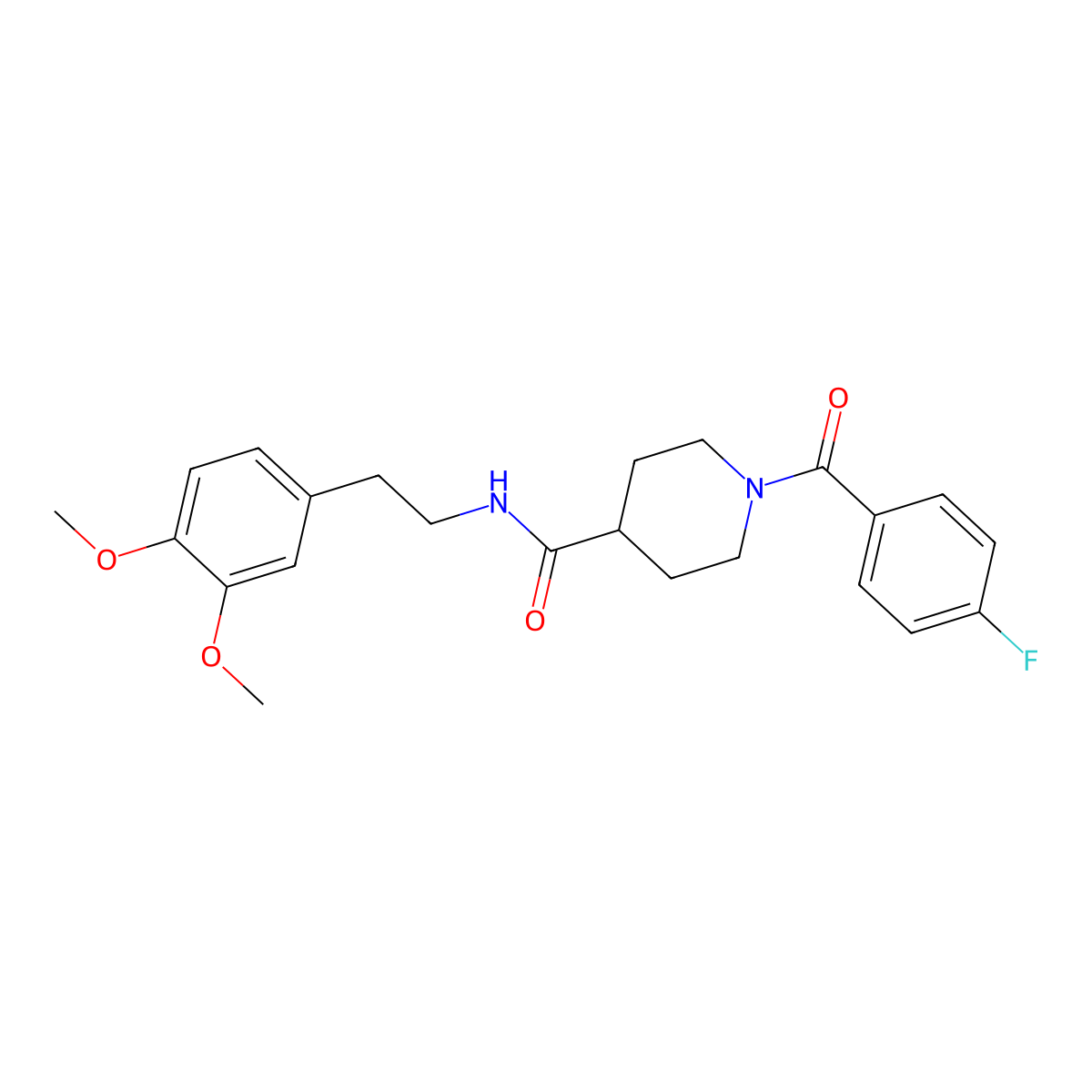 N-[2-(3,4-dimethoxyphenyl)ethyl]-1-(4-fluorobenzoyl)piperidine-4-carboxamide molecular structure, CAS 591238-42-5