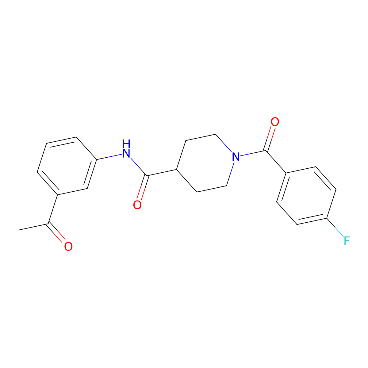 N-(3-acetylphenyl)-1-(4-fluorobenzoyl)piperidine-4-carboxamide molecular structure, CAS 591238-79-8