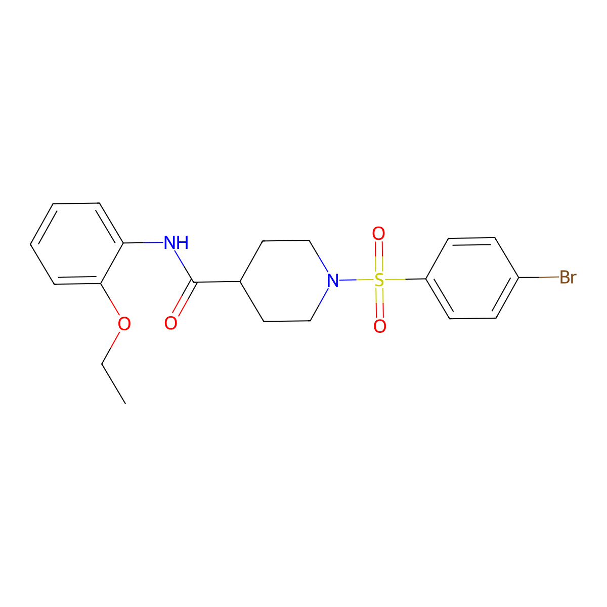 1-(4-bromophenyl)sulfonyl-N-(2-ethoxyphenyl)piperidine-4-carboxamide molecular structure, CAS 591239-26-8