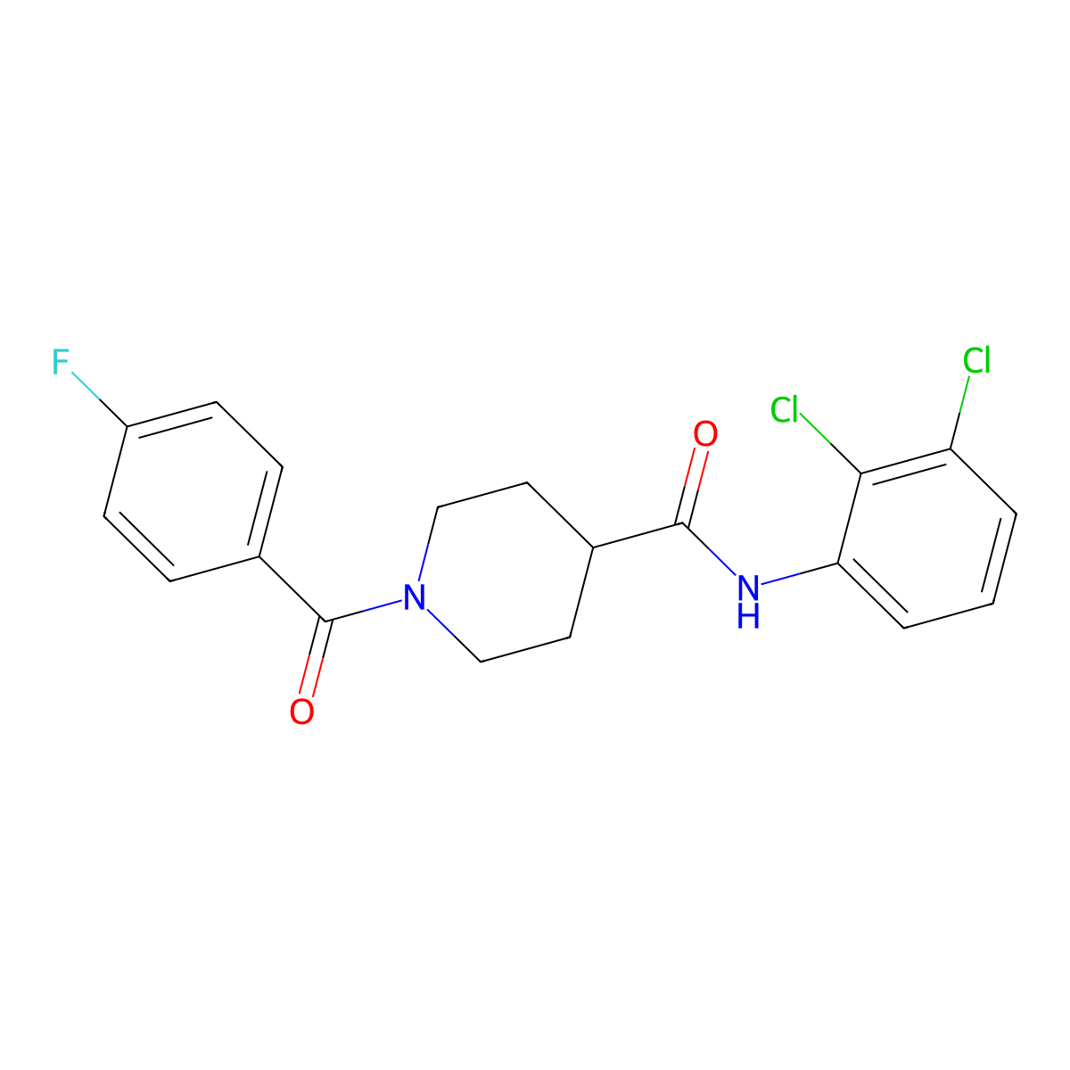 N-(2,3-dichlorophenyl)-1-(4-fluorobenzoyl)piperidine-4-carboxamide molecular structure, CAS 591239-36-0
