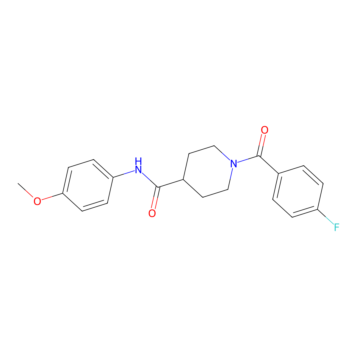 1-(4-fluorobenzoyl)-N-(4-methoxyphenyl)piperidine-4-carboxamide molecular structure, CAS 591239-47-3