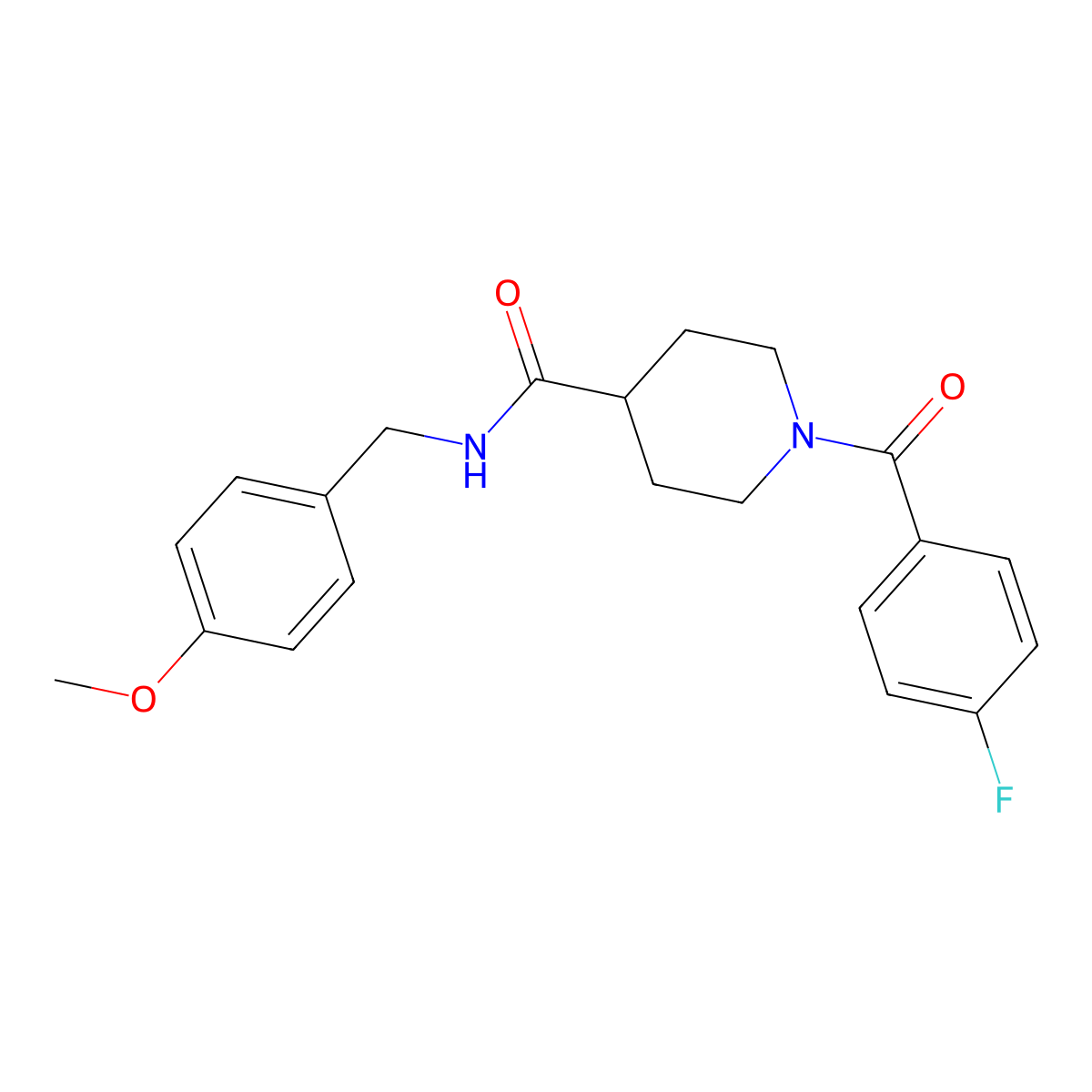 1-(4-fluorobenzoyl)-N-[(4-methoxyphenyl)methyl]piperidine-4-carboxamide molecular structure, CAS 591239-53-1