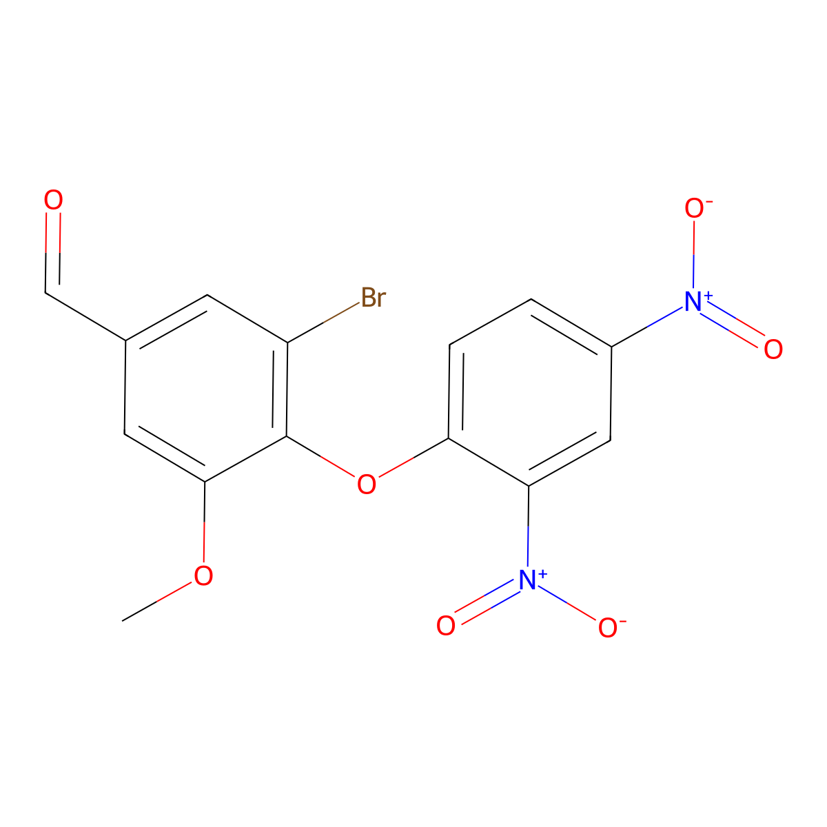 3-Bromo-4-(2,4-dinitrophenoxy)-5-methoxybenzaldehyde molecular structure, CAS 591240-92-5